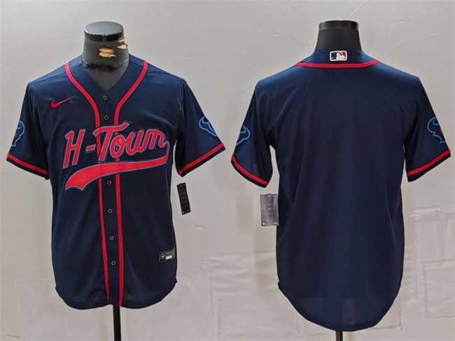 Men%27s Houston Texans Blank Navy With Patch Cool Base Stitched Baseball Jersey->san francisco 49ers->NFL Jersey